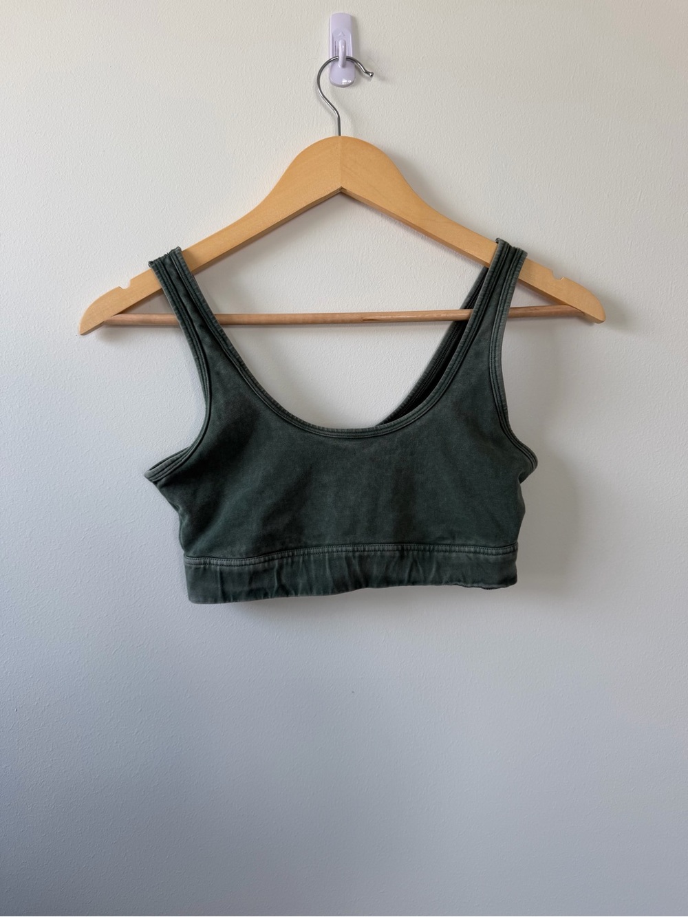aerie Olive Green Scoop Neck Cropped Tank